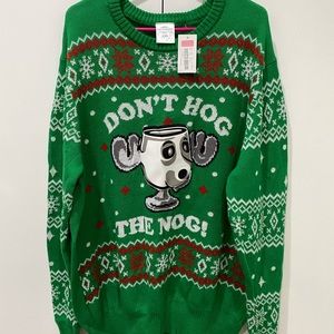 National Lampoons don’t hog the nog xxl men’s sweater ugly Christmas pocket